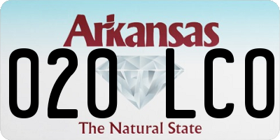 AR license plate 020LCO
