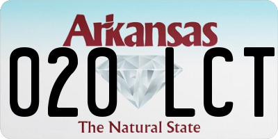 AR license plate 020LCT