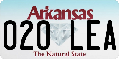AR license plate 020LEA