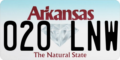 AR license plate 020LNW