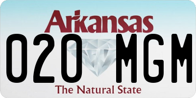 AR license plate 020MGM