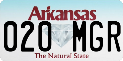 AR license plate 020MGR