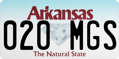AR license plate 020MGS