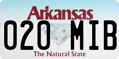 AR license plate 020MIB
