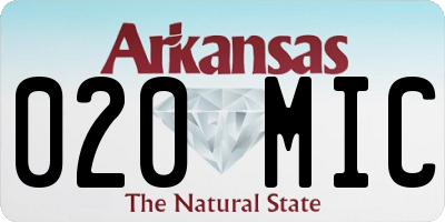 AR license plate 020MIC