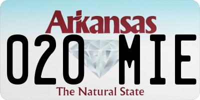 AR license plate 020MIE