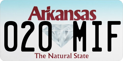 AR license plate 020MIF