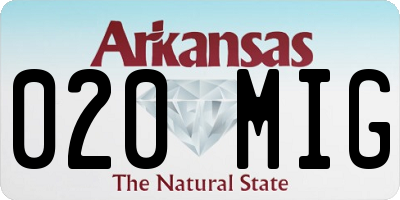 AR license plate 020MIG