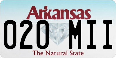 AR license plate 020MII