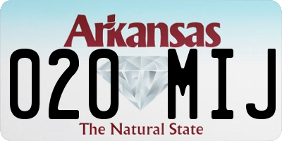AR license plate 020MIJ