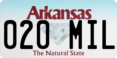 AR license plate 020MIL
