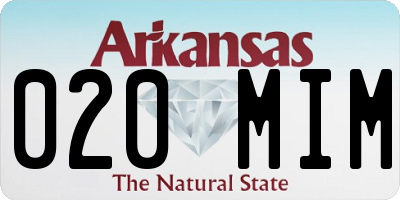 AR license plate 020MIM