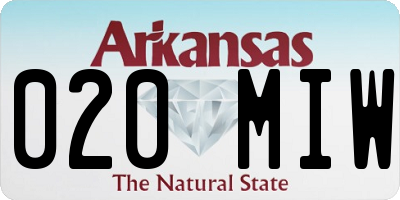 AR license plate 020MIW