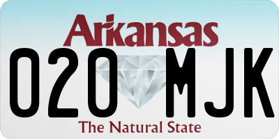 AR license plate 020MJK