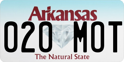 AR license plate 020MOT