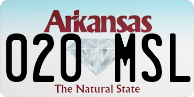 AR license plate 020MSL