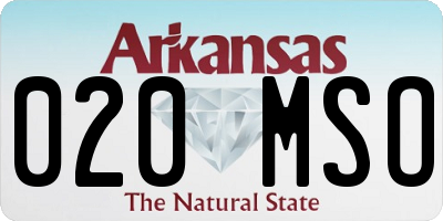 AR license plate 020MSO