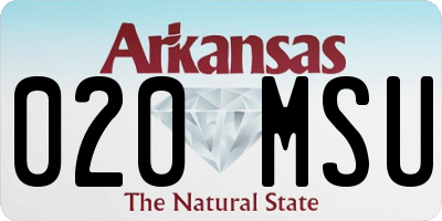AR license plate 020MSU