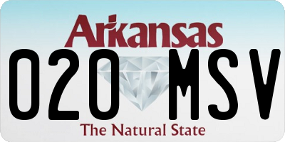 AR license plate 020MSV