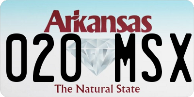AR license plate 020MSX