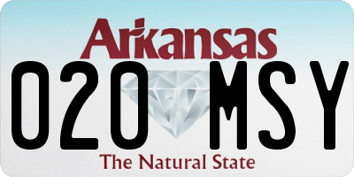 AR license plate 020MSY