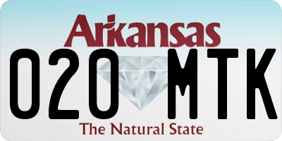 AR license plate 020MTK