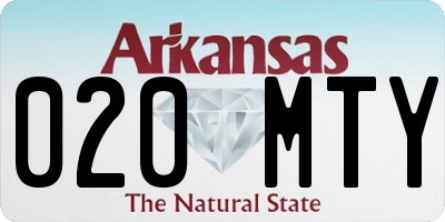 AR license plate 020MTY