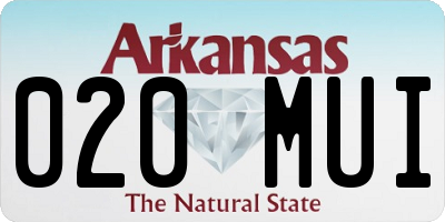 AR license plate 020MUI