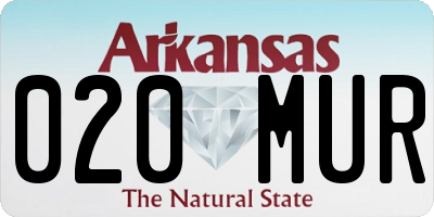 AR license plate 020MUR