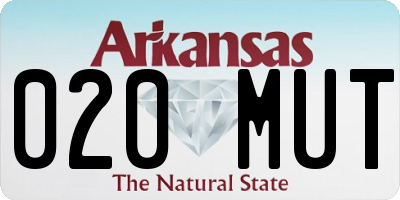 AR license plate 020MUT