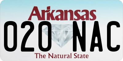 AR license plate 020NAC