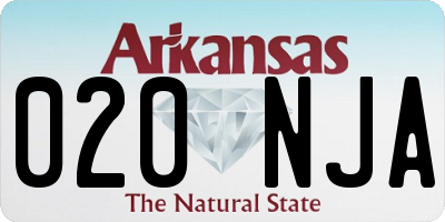 AR license plate 020NJA