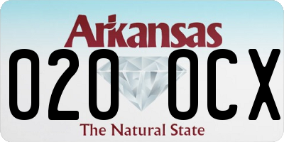 AR license plate 020OCX
