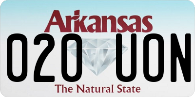AR license plate 020UON