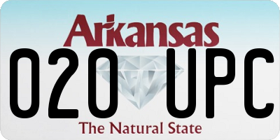 AR license plate 020UPC