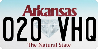 AR license plate 020VHQ