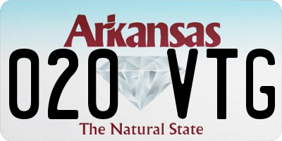 AR license plate 020VTG