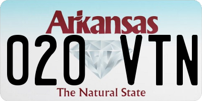 AR license plate 020VTN