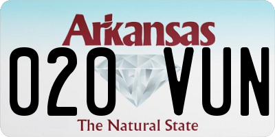 AR license plate 020VUN