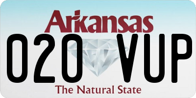 AR license plate 020VUP