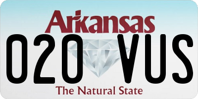 AR license plate 020VUS