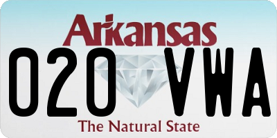 AR license plate 020VWA