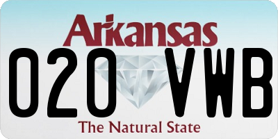 AR license plate 020VWB