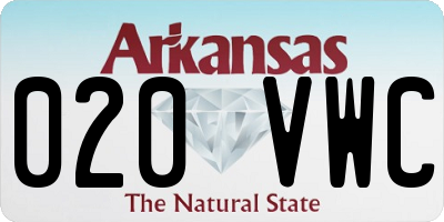 AR license plate 020VWC