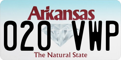 AR license plate 020VWP