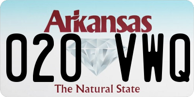 AR license plate 020VWQ