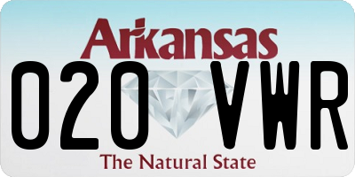 AR license plate 020VWR
