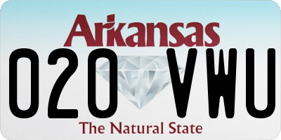 AR license plate 020VWU