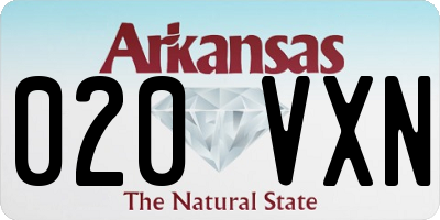AR license plate 020VXN