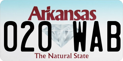 AR license plate 020WAB